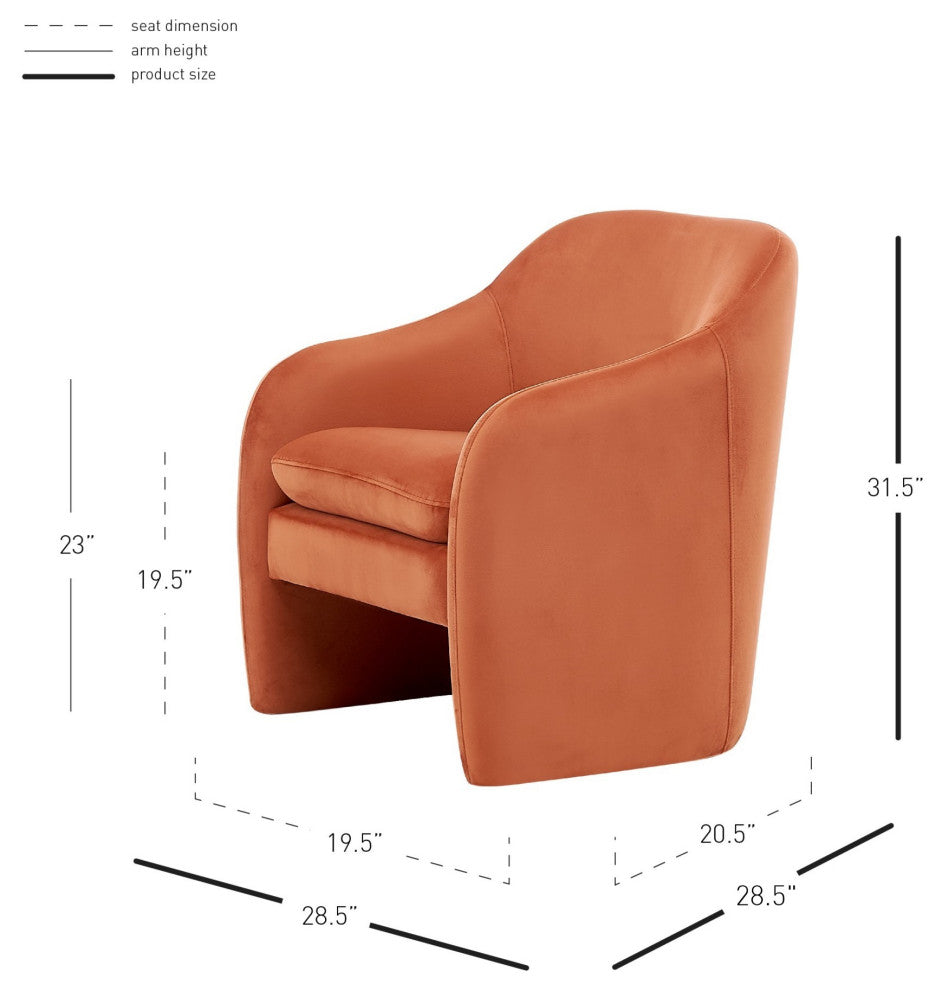 Zella Fabric Accent Arm Chair, Alamo Terracotta
