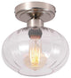 Modern Glass Semi Flush Mount Ceiling Light, Chrome