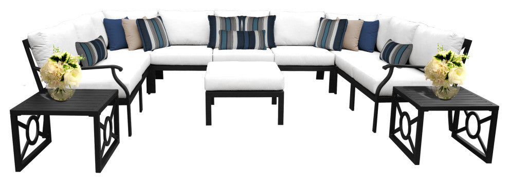 kathy ireland Madison Ave. 12 Piece Aluminum Patio Furniture Set 12g, Alabaster