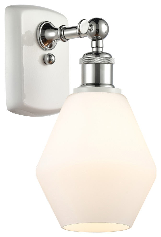 Innovations 516-1W-WPC-G651-6 1-Light Sconce, White, Polished Chrome