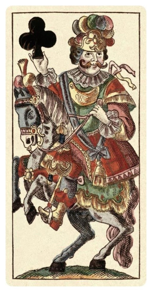 "Knight of Clubs (Bauern Hochzeit Deck)" Paper Art, 20"x38"