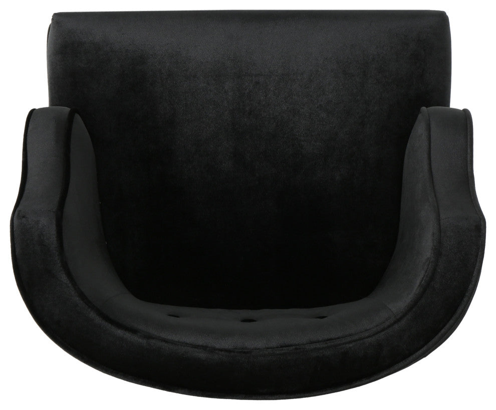 GDF Studio Michaela Mid Century Velvet Accent Chair, Black