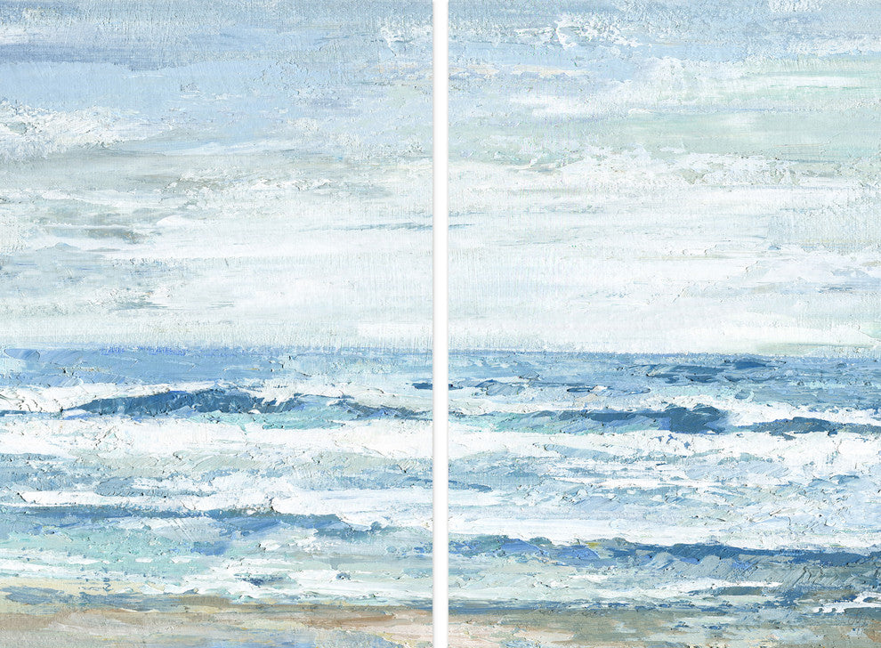 Ride the Waves Diptych, 48"x36"