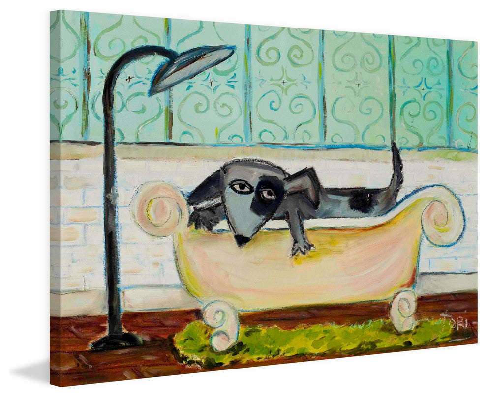 "Dog Bath" Painting Print on Canvas by Tori Campisi