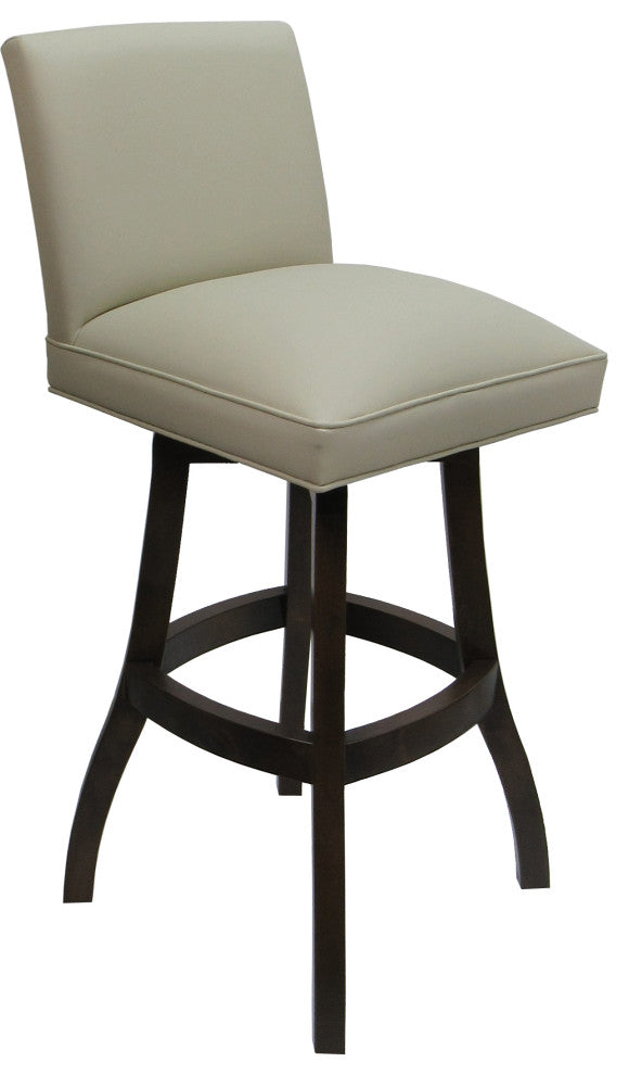 Swivel Wood Counter, Bar or Extra Tall Stool - Sommerville on S-Base, Ocean Beige Vinyl - Dark Walnut, 26"