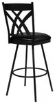 Dover 26" Counter Height Barstool, Matte Black Finish and Black Faux Leather
