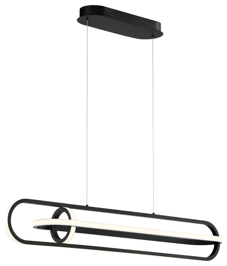 1 Light Modern Island Light, Matte Black