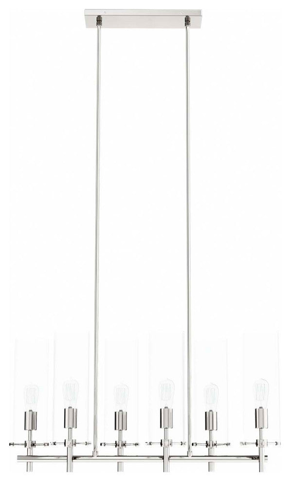 Skylark 6-Light Chandelier, Clear Polished Nickel