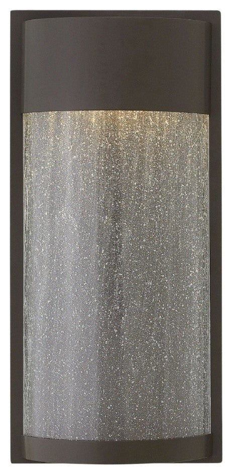 Shelter Medium Outdoor Wall Sconce, Buckeye Bronze With Clear Seedy Glass