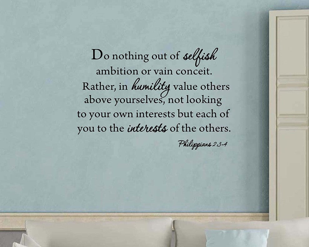 Do Nothing Out of Selfish Ambition Quote Wall Decal Philippians 2:3-4