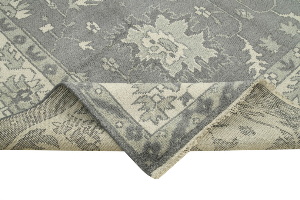 Rug N Carpet - Handwoven Oriental 9' 11" x 13' 11" Unique Beige Oushak Rug