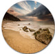 Exotic Seashore With White Waves, Beach Round Wall Art, 23"