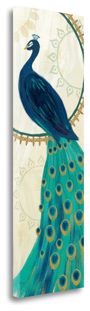 "Proud As A Peacock IV" By Veronique Charron, Giclee on Gallery Wrap Canvas