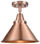 Innovations 447-1C-AC-M10-AC Briarcliff 1 Light Flush Mount, Antique Copper