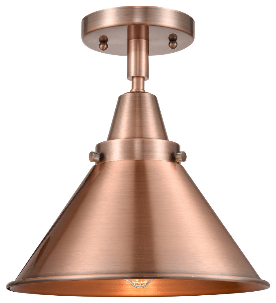 Innovations 447-1C-AC-M10-AC Briarcliff 1 Light Flush Mount, Antique Copper