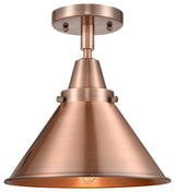 Innovations 447-1C-AC-M10-AC Briarcliff 1 Light Flush Mount, Antique Copper