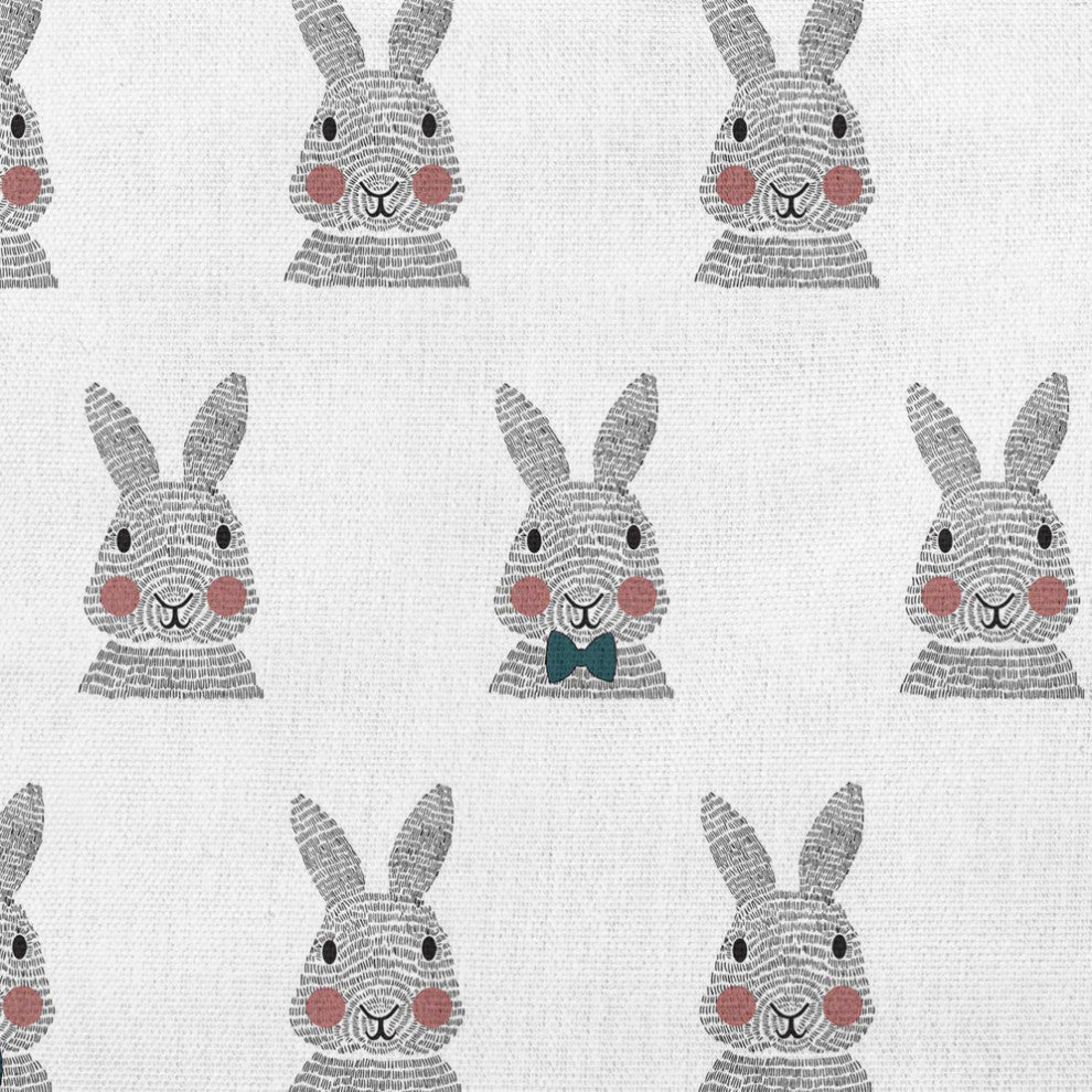 Bunny Fluffle Easter Decorative Throw Pillow, Ocean Abyss Green, 20x20"