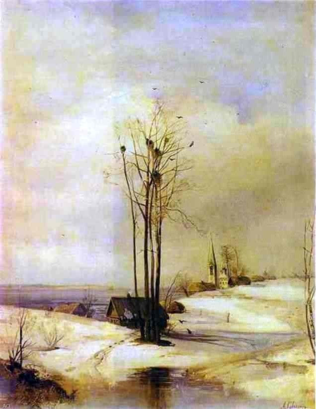 Alexei Kondratevich Savrasov Early Spring Thaw Gallery Wrapped Canvas Print