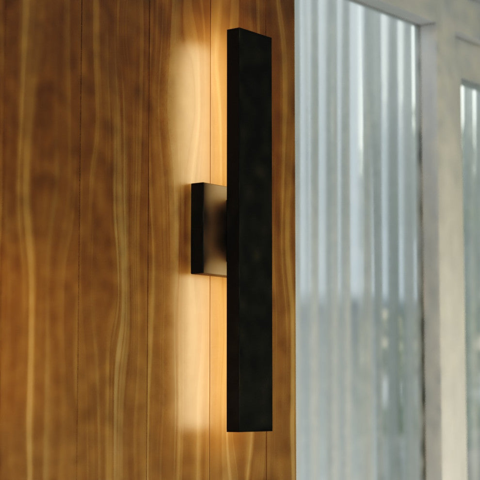 Owen Aluminum 1-Light Backlit LED Matte Black Indoor Outdoor Wall Light