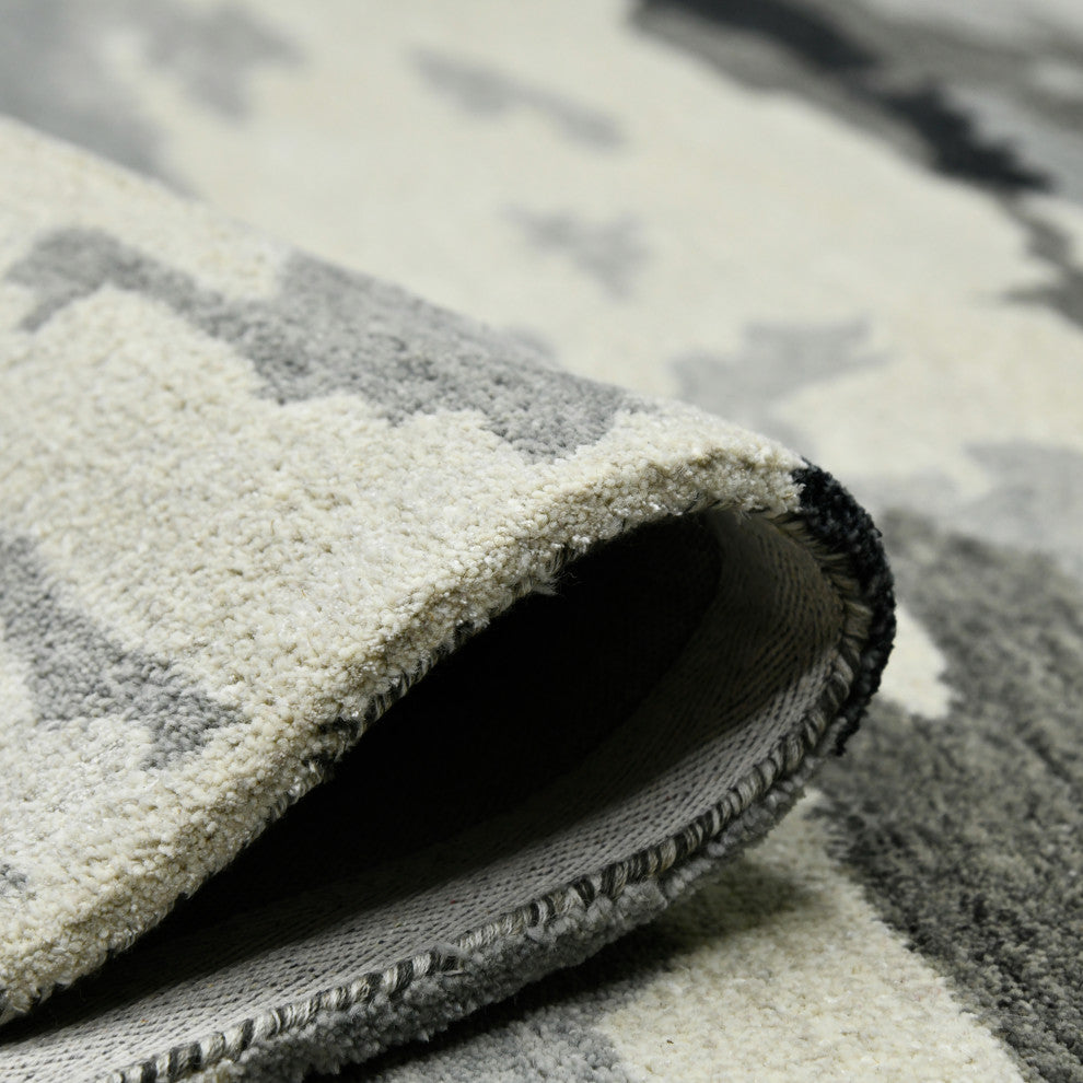 Abstract Gunter Area Rug, Dark Gray, 2' x 3', Abstract