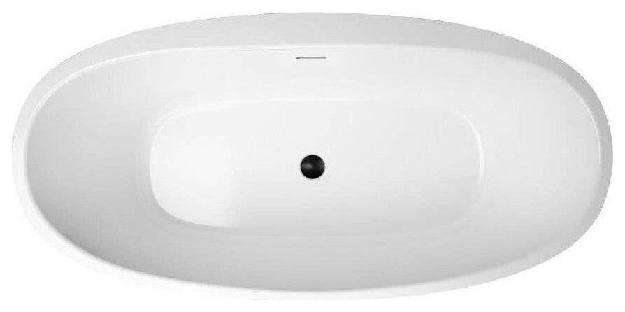 Luna 67 Inch Acrylic Double Ended Freestanding Tub - No Faucet Drillings