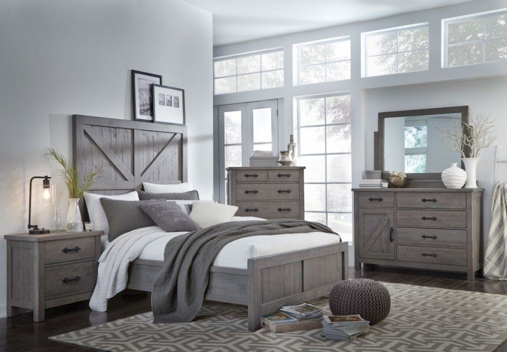 Haven Modern Farmhouse Rustic Bed, King
