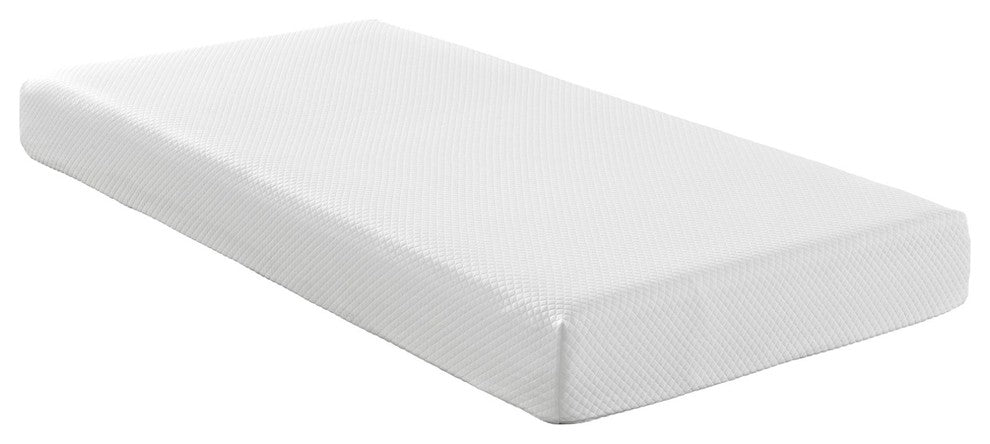 Modern Contemporary Urban Design Bedroom 8" Twin Size Mattress, White, Fabric