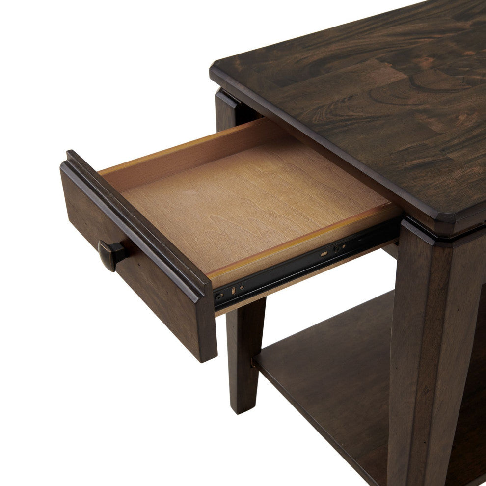Kauai 18" Wide Chairside Table, Brushed Mango Wood