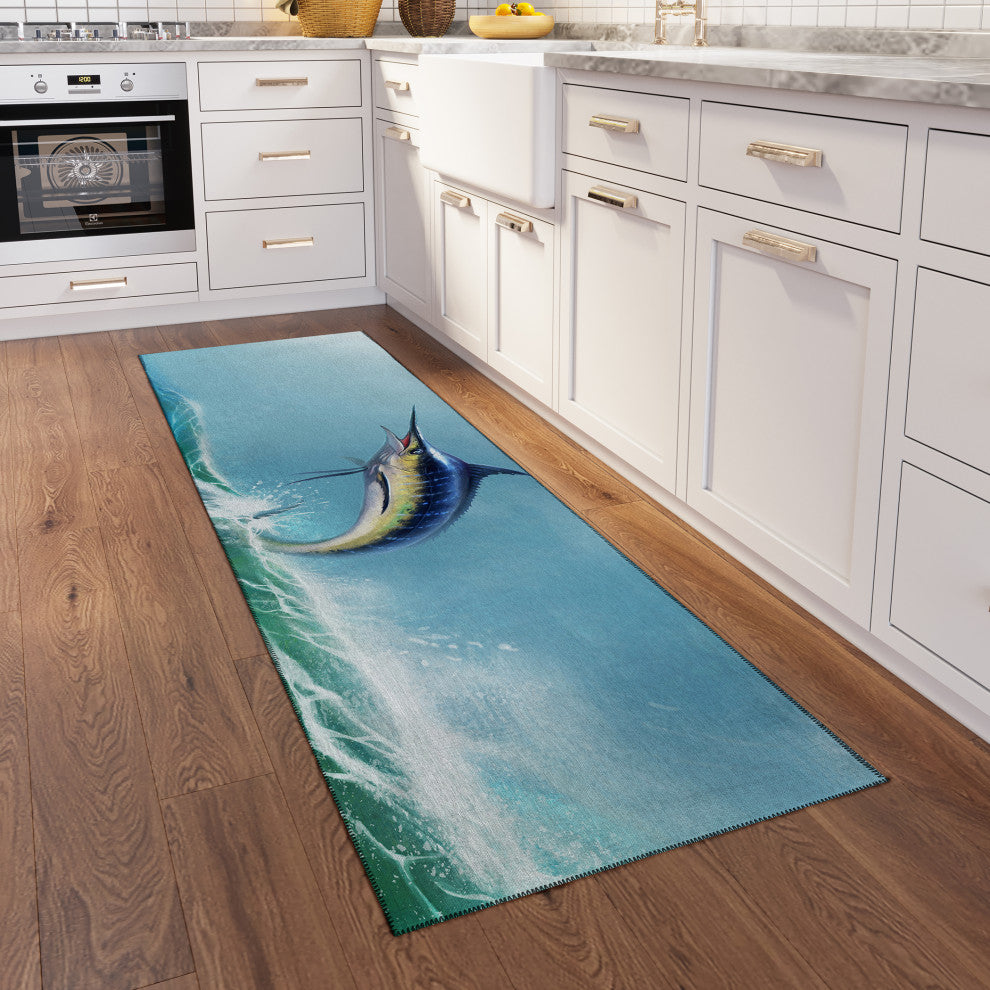 Indoor/Outdoor Harbor HA2 Bermuda Machine Washable 2'3" x 7'6" Runner Rug