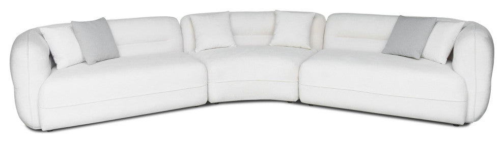 Divani Casa Gypsy Modern Off-White Fabric Curved Sectional Sofa