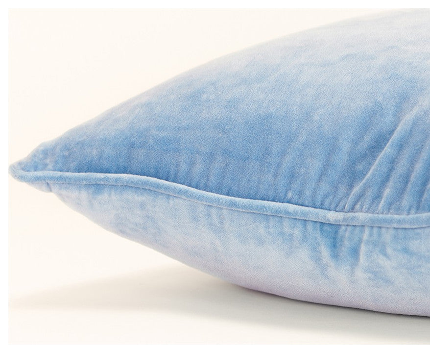 Blue Solid Luxurious Modern Throw Pillow