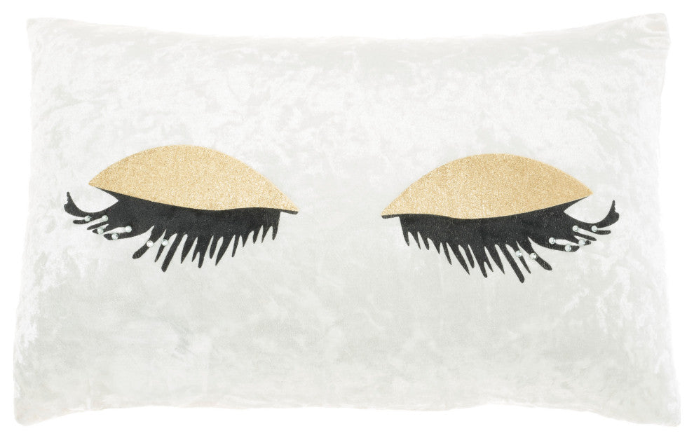 Nourison Home 12"x18" Mina Victory Sofia Glitter Eye Shadow Gold Throw Pillows
