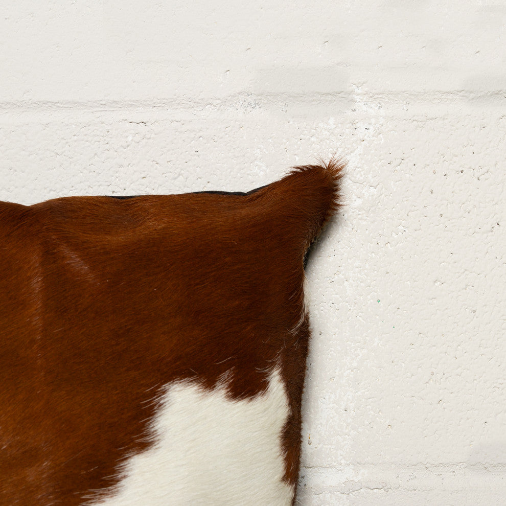 12"x20" Torino Kobe Cowhide Pillows, Set of 2, Brown and White