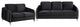 Hathaway Black Velvet Fabric Sofa Loveseat Living Room Set