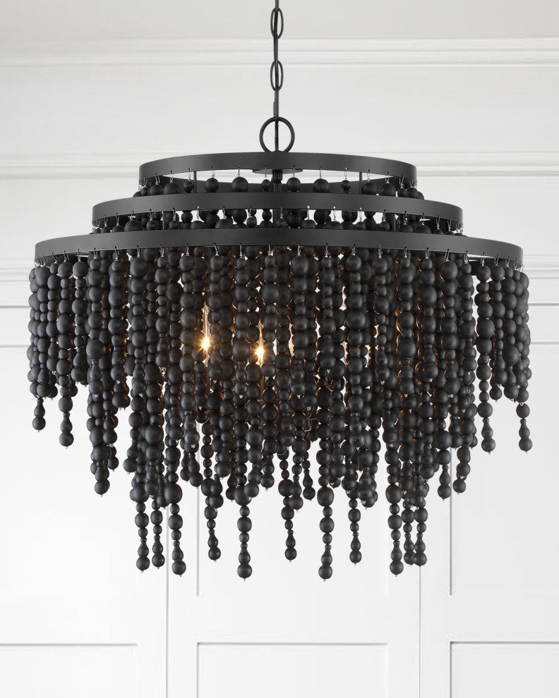 Crystorama POP-A5076-MK, 6-Light Chandelier, Matte Black