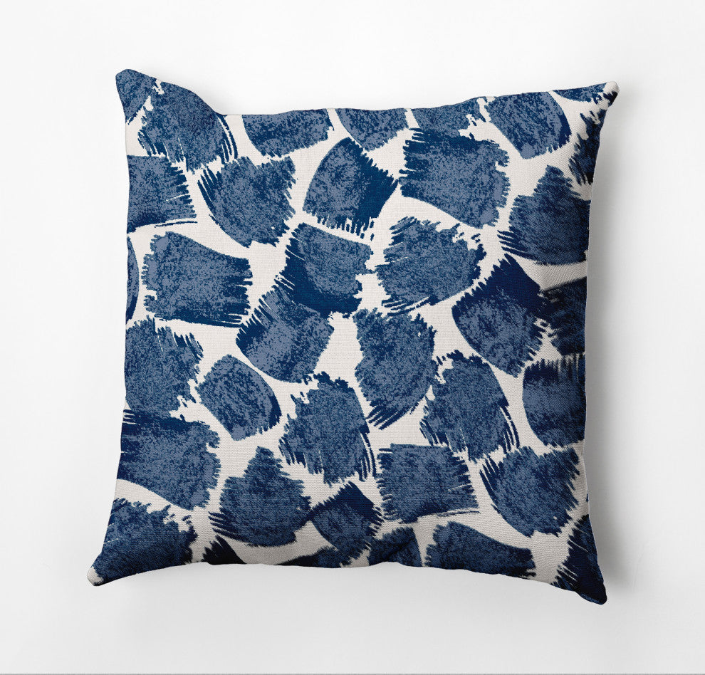 Giraffe Journey Outdoor Pillow, Blue, 18"x18"