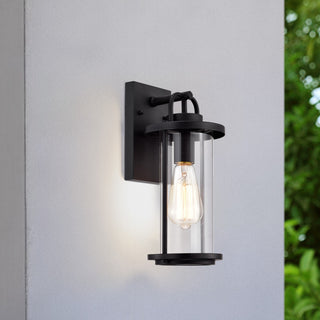 CHLOE Lighting LANDRY Transitional 1-Light Textured Black Outdoor Wall Sconce