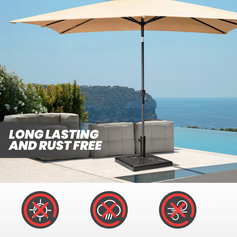 43 lbs Resin Square Concrete Market Umbrella Base, Black