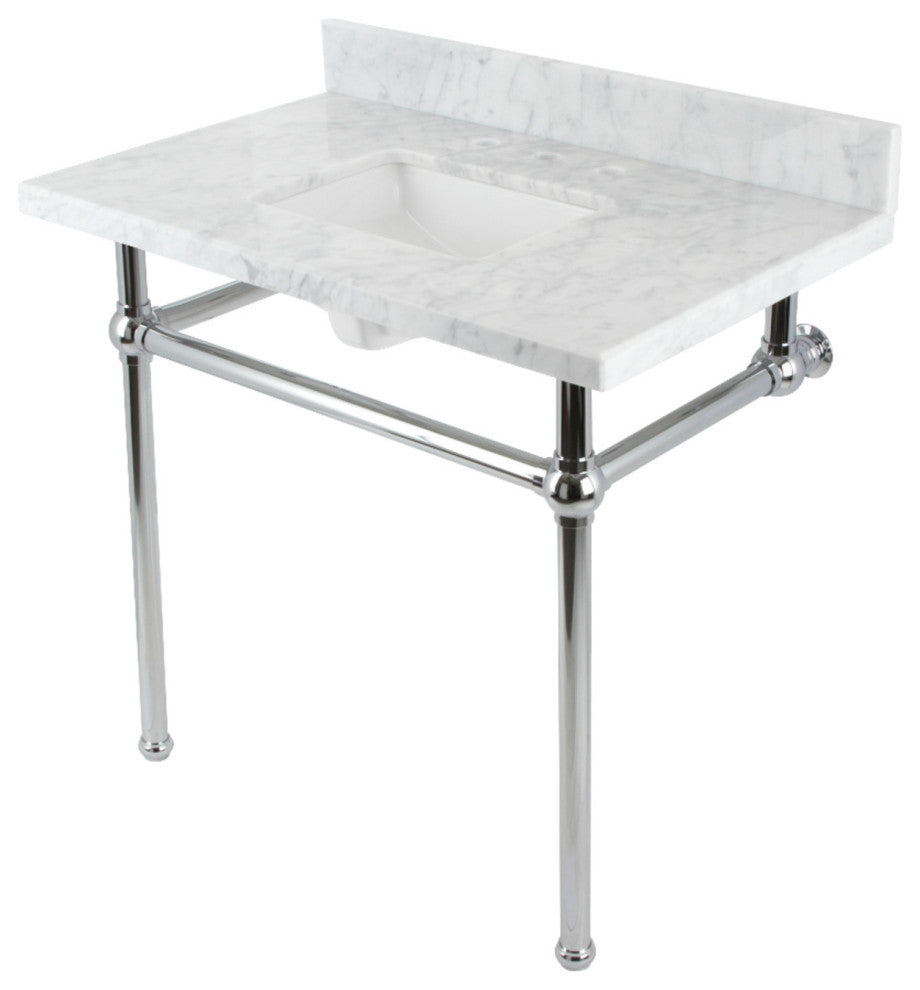 KVBH3622M8SQ1 36" Console Sink with Brass Legs (8-Inch, 3 Hole)