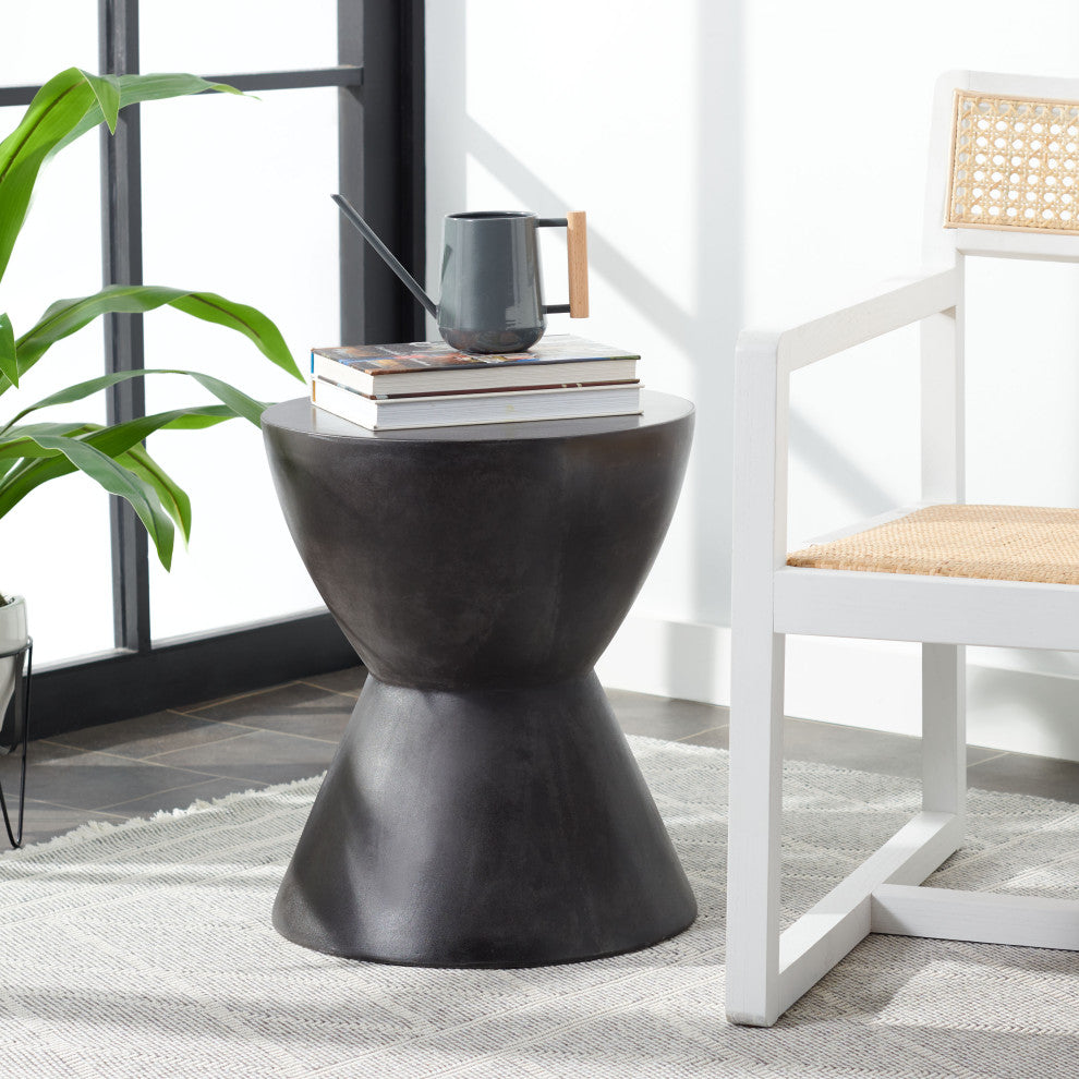 Safavieh Athena Concrete Indoor-Outdoor Accent Table, Black