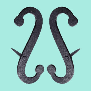 Shutter Dog Pair Black Decorative S Shaped Wrought Iron Renovators Supply