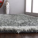 HAND TUFTED SHAG POLYESTER ECO-FRIENDLY AREA RUGS, Silver Color, Solid Design