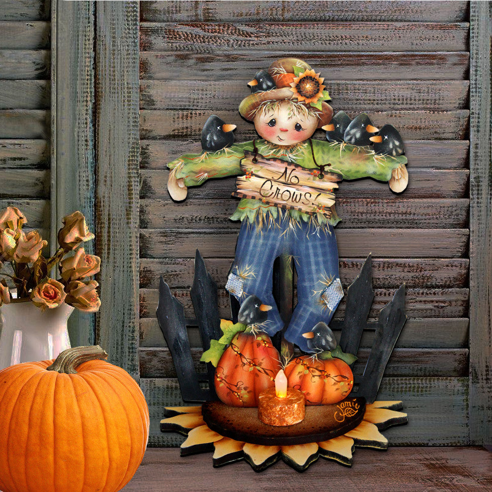 No Crows Scarecrow Door Hanger