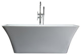 Lexora Vinter 59" Freestanding Bathtub With Chrome Drain