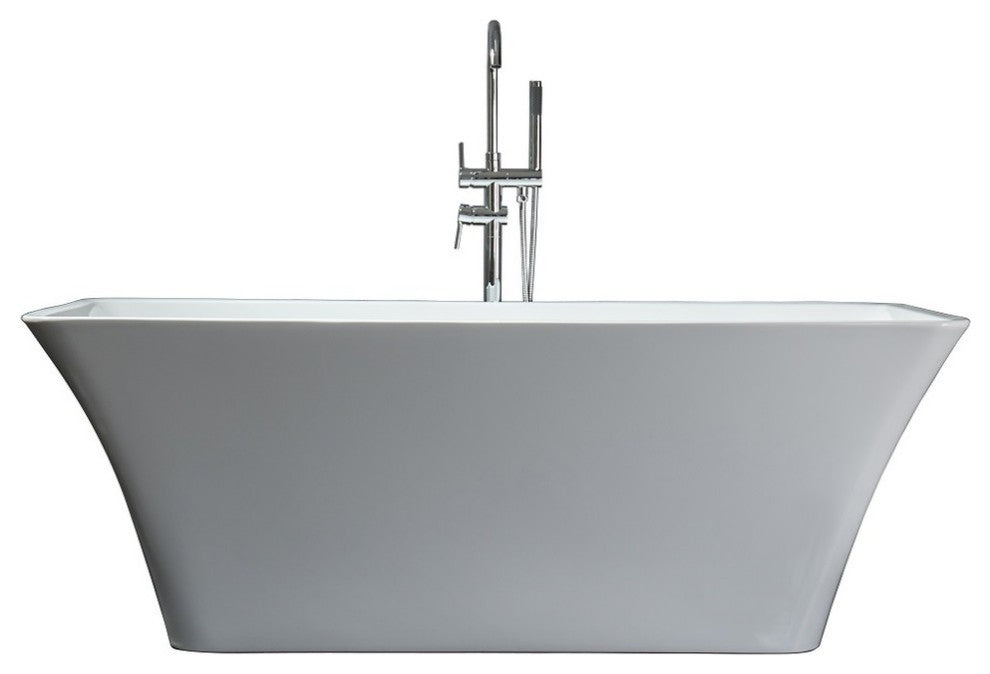 Lexora Vinter 59" Freestanding Bathtub With Chrome Drain