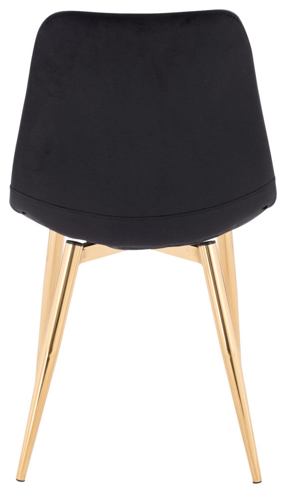 Nairo Velvety Dining Chair, Black