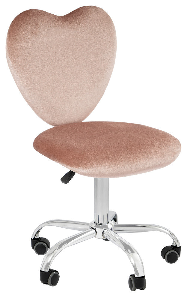 Heart 360 Degrees Vanity Chair With Adjustable Height, New Pink