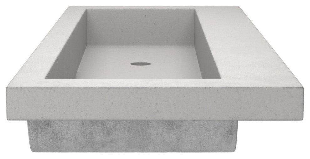 Trough 4819 Bathroom Sink, Ash, No Faucet Holes