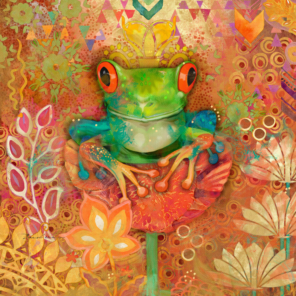 "Red Eyed Tree Frog" Painting Print on Wrapped Canvas