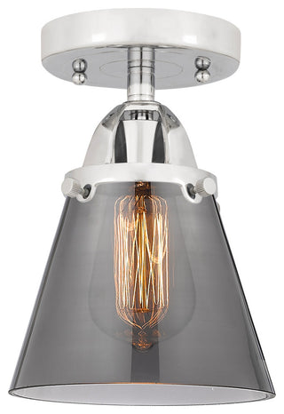Small Cone Semi-Flush Mount, Polished Chrome, Plated Smoke, Plated Smoke